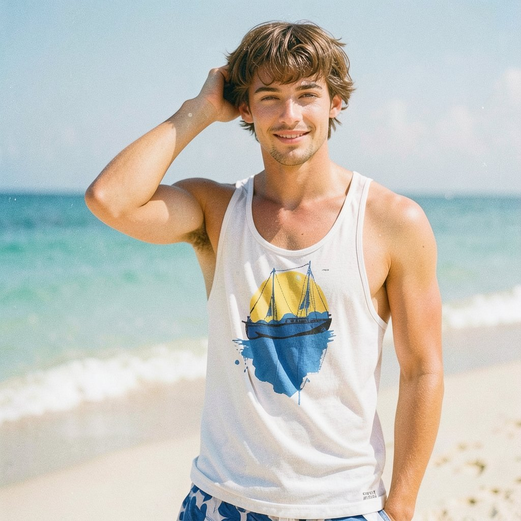 Camiseta Tank Top Playa Barco